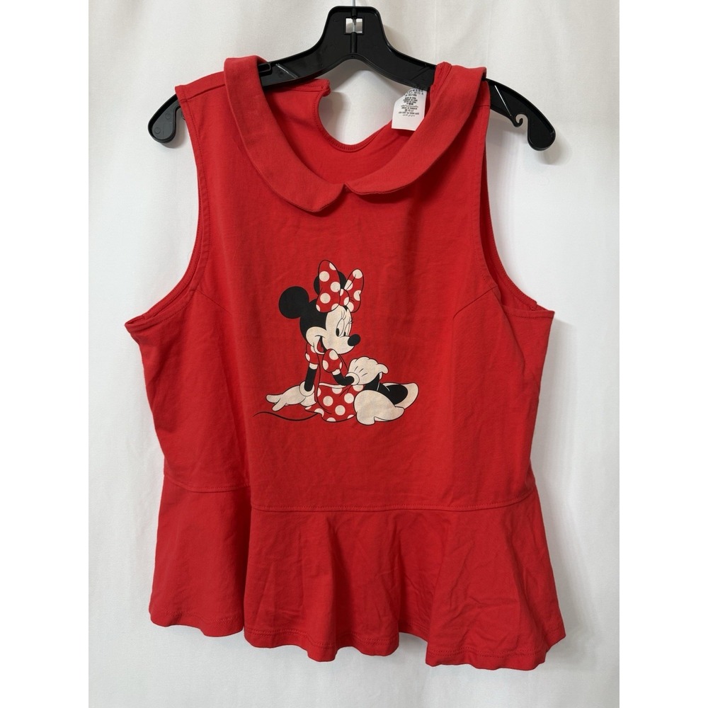 New Disney Parks Red Sleeveless Minnie Top XL Cotton Tank